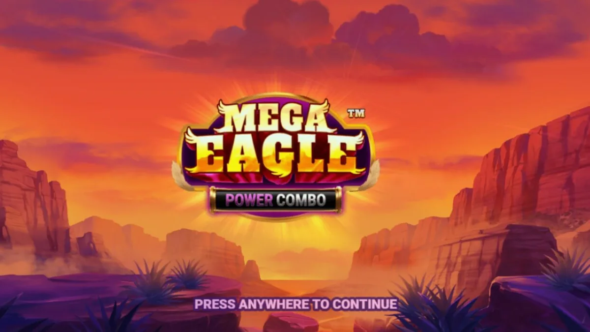 Pemandangan pegunungan dan elang dalam slot Mega Eagle Power Combo